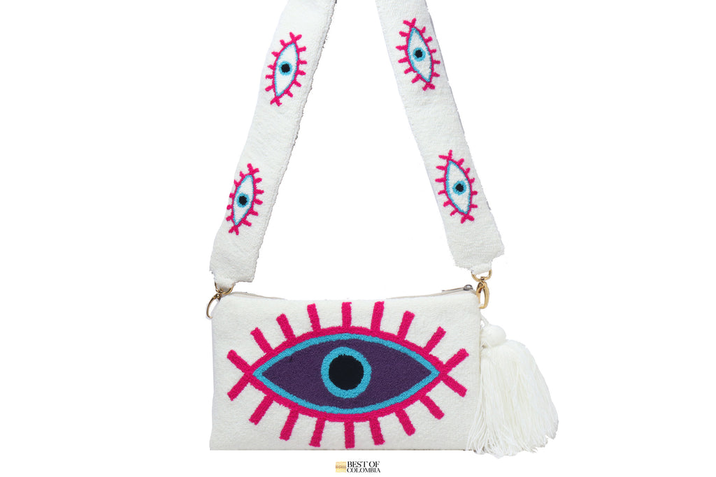Off-white Evil Eye Clutch with Strap - Best of Colombia