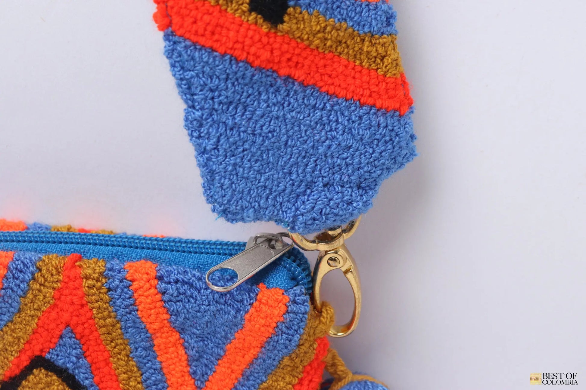 Blue Denim Evil Eye Clutch with Strap - Best of Colombia