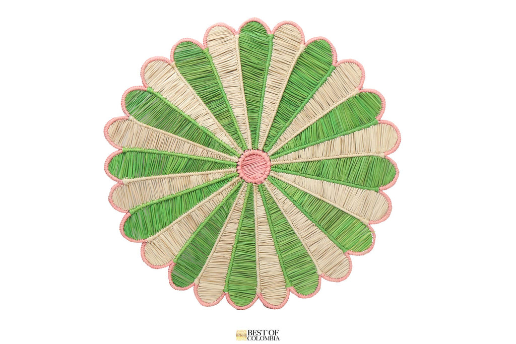 Apple Green Sunflower Placemat - 15 inches - Best of Colombia