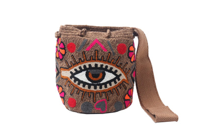 Brown Medium Evil Eye Bag - Best of Colombia