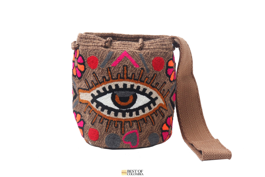 Brown Medium Evil Eye Bag - Best of Colombia