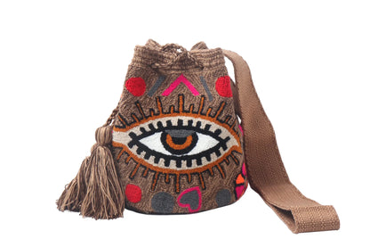 Brown Medium Evil Eye Bag - Best of Colombia