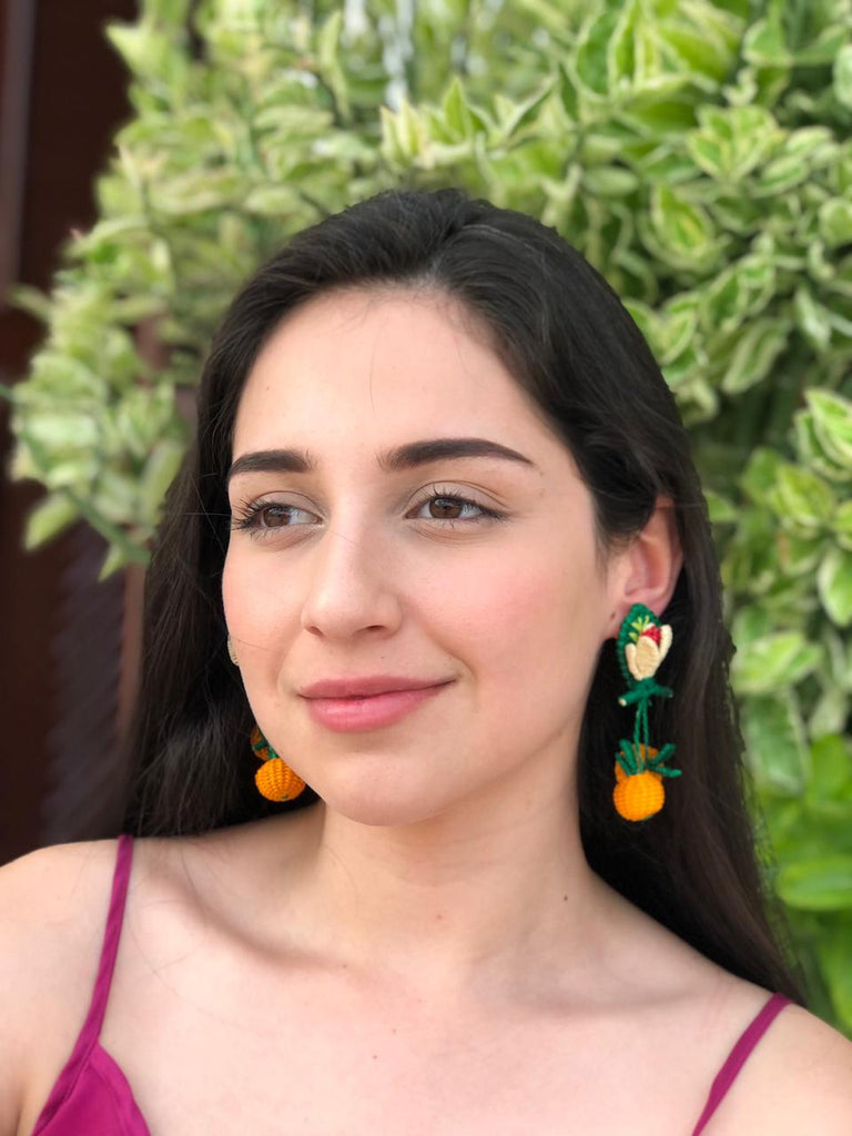 Orange Blossom iraca Earrings - Best of Colombia
