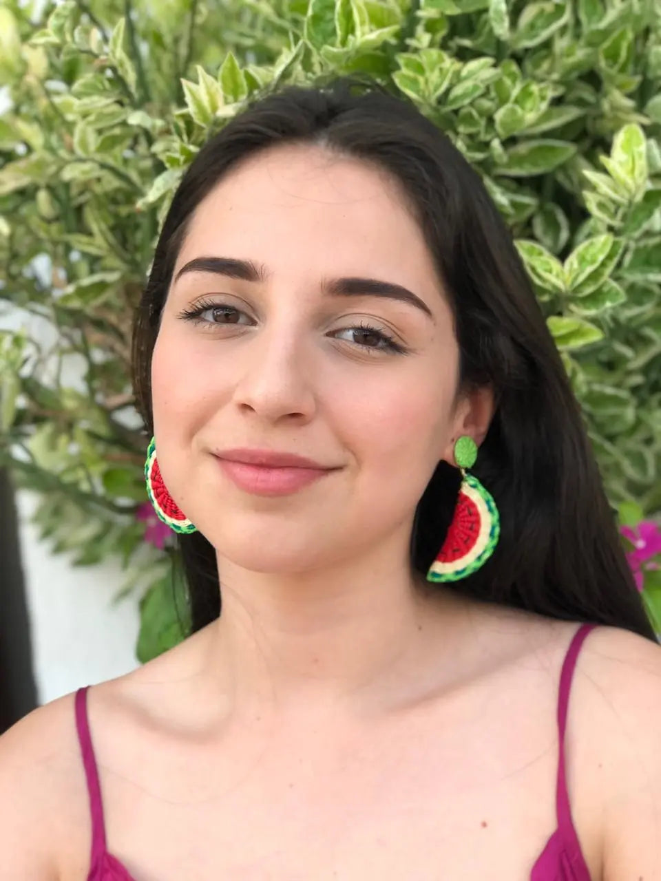Watermelon Iraca Earrings - Best of Colombia