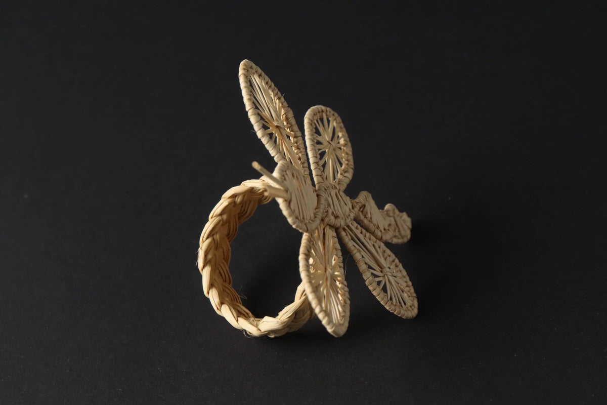 butterfly Napkin Rings Made from Iraca/Straw - Natural - Best of Colombia