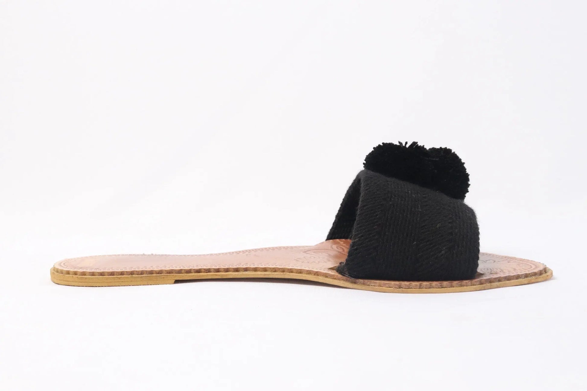 Black Pompom Sandals - Best of Colombia