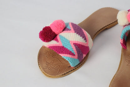Pink Pompom Sandals - Best of Colombia