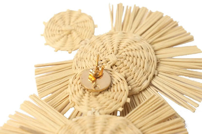 Natural Round iraca Earrings - Best of Colombia