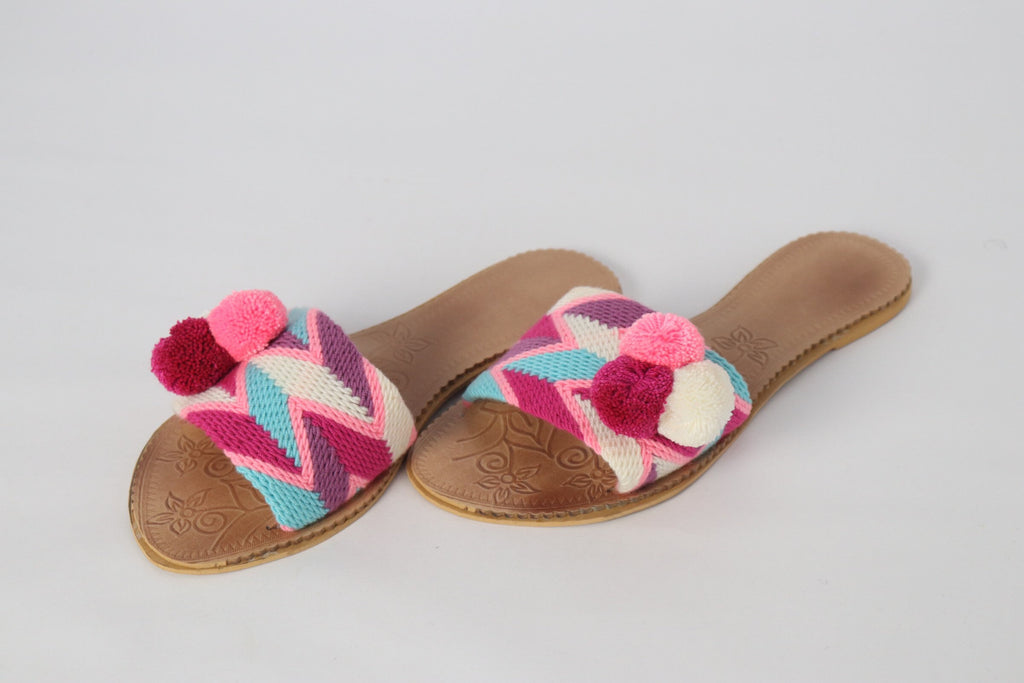 Pink Pompom Sandals - Best of Colombia