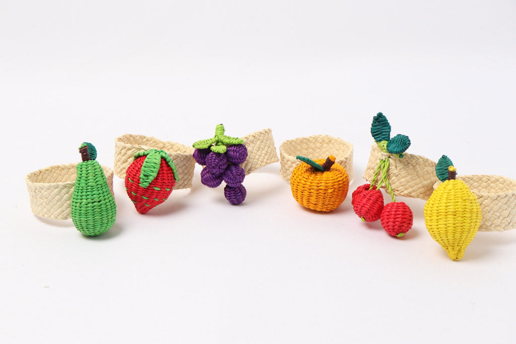 Iraca Fruits Napkin Rings [Set of 6] - Best of Colombia