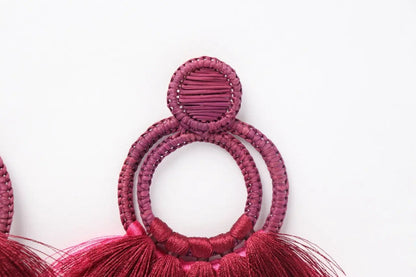 Burgundy 2 Loops Earrings - Best of Colombia