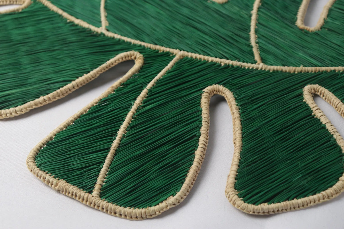 Green Leaf Iraca Placemat 40cm x 35cm Big - Best of Colombia