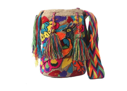 Colorfull Tapizada Wayuu Mochila Bag with Lining Large - Birds Edition - Best of Colombia
