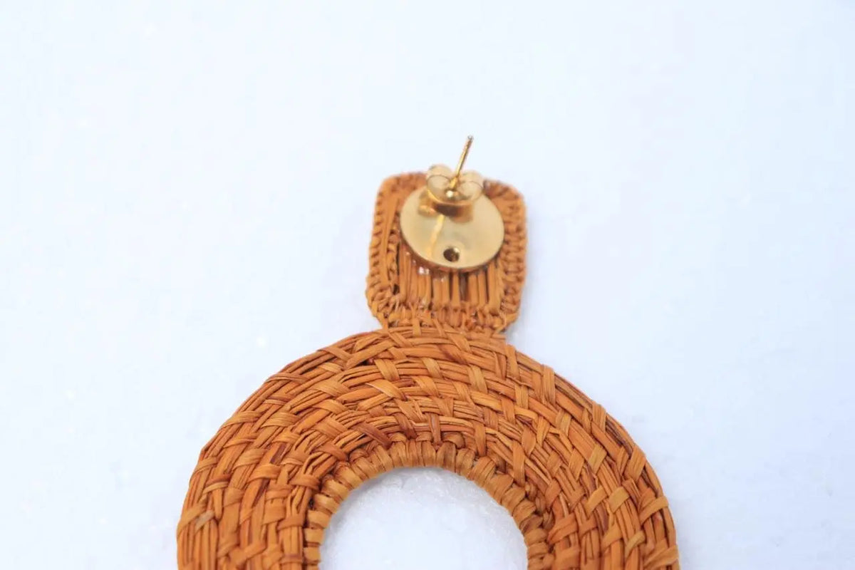 Mustard Tassels iraca Earrings - Best of Colombia
