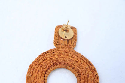 Mustard Tassels iraca Earrings - Best of Colombia