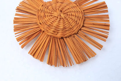 Mustard Round iraca Earrings - Best of Colombia
