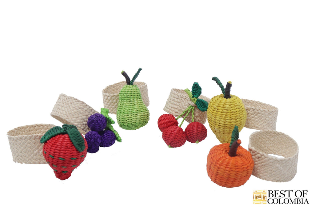 Iraca Fruits Napkin Rings [Set of 6] - Best of Colombia