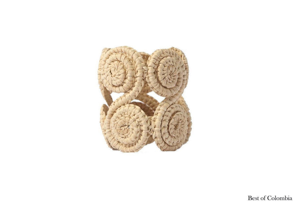 Caracoli Loop iraca Palm Napkin Rings - Best of Colombia