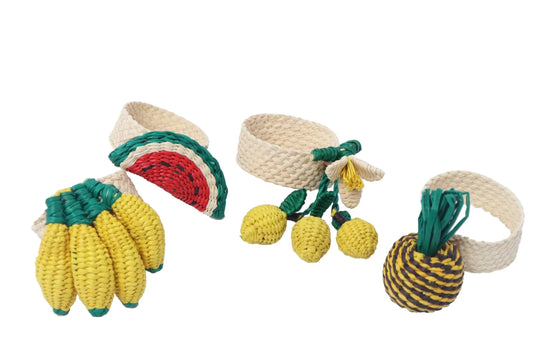 Tropical Fruits Napkin Rings [Set of 4] - Best of Colombia