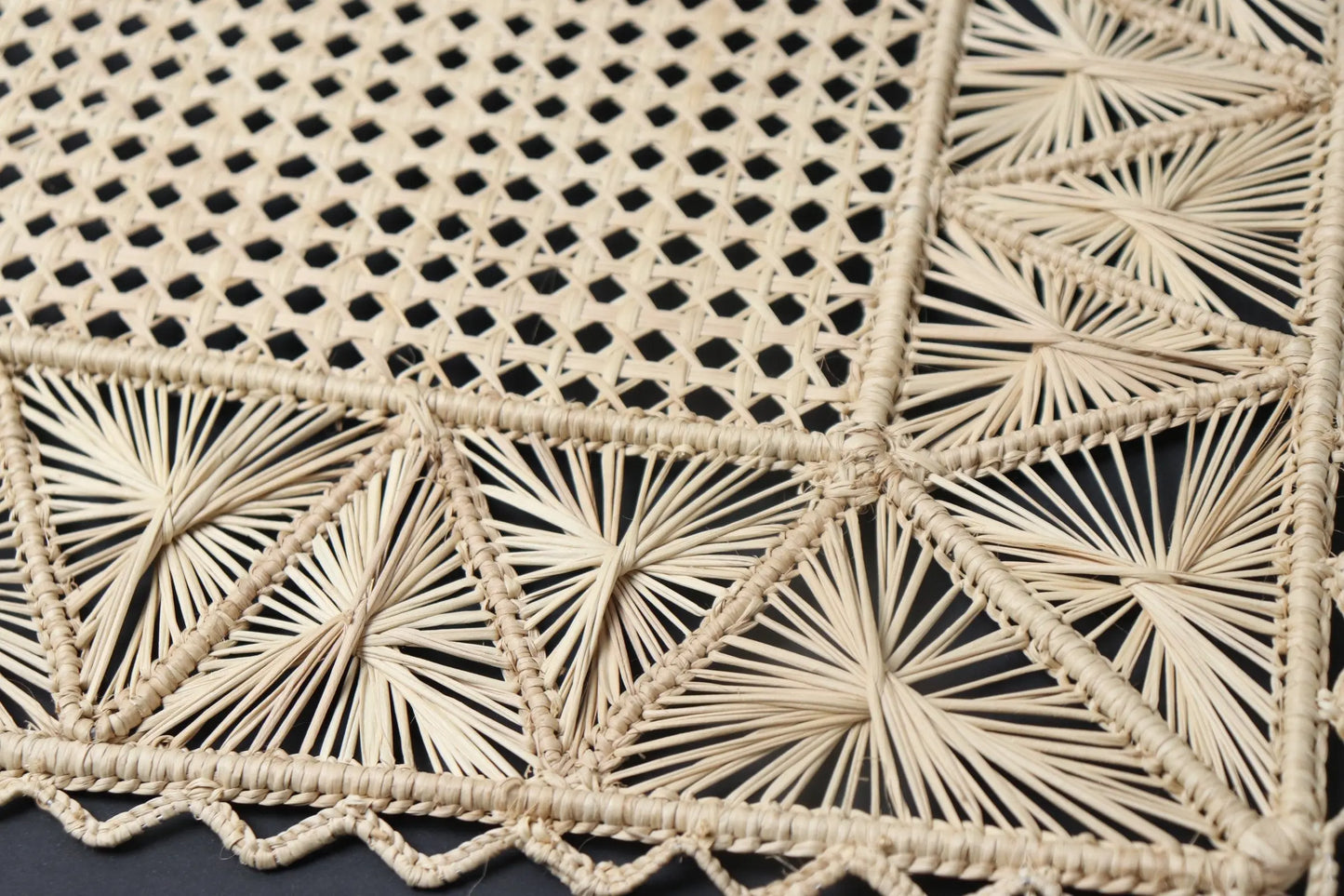 Iraca / Raffia Placemat Rectangular Pyramids - 40 x 30cm - Hand woven - Best of Colombia