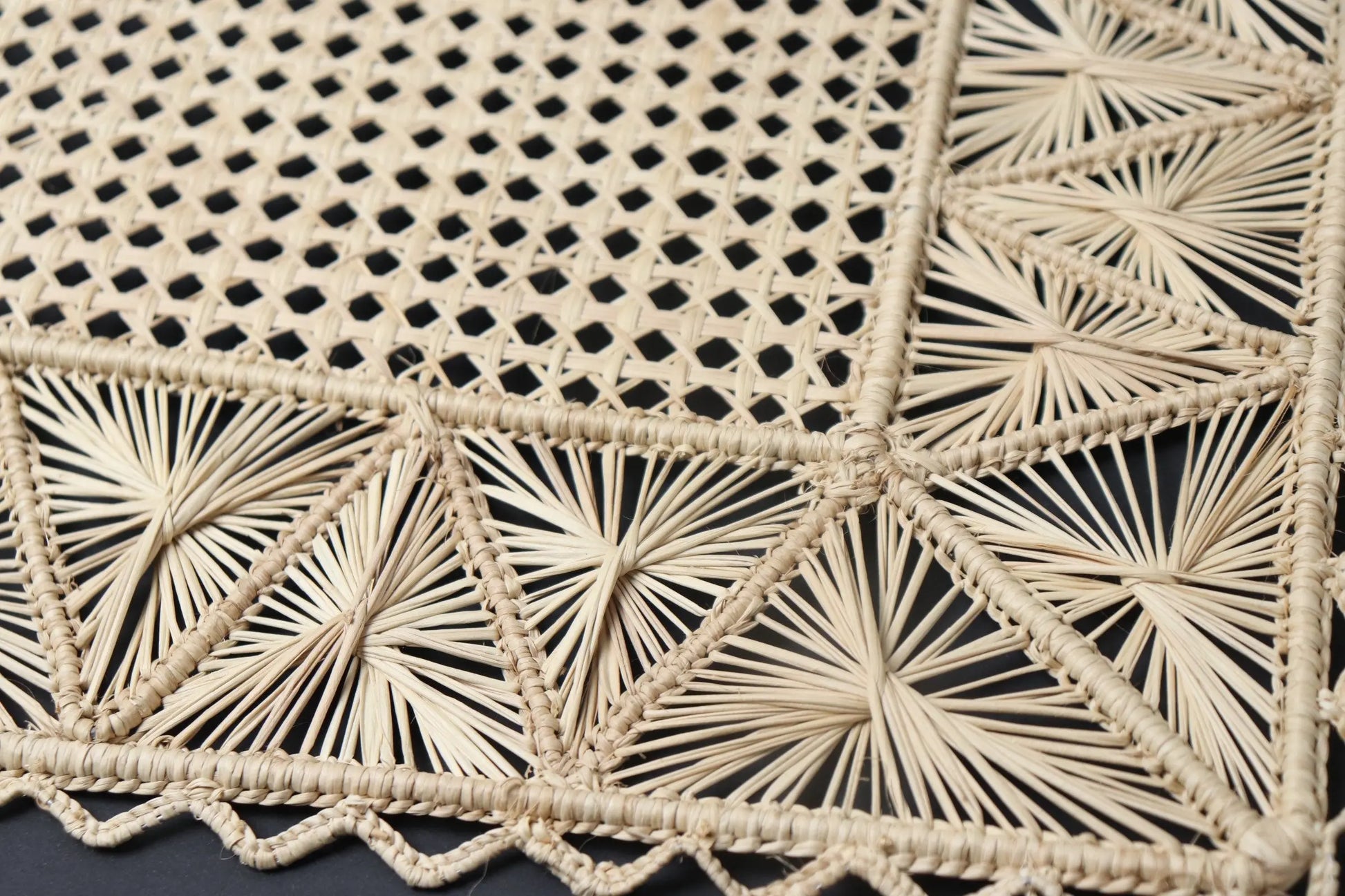 Iraca / Raffia Placemat Rectangular Pyramids - 40 x 30cm - Hand woven - Best of Colombia