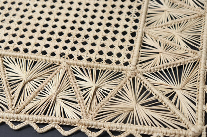 Iraca / Raffia Placemat Rectangular Pyramids - 40 x 30cm - Hand woven - Best of Colombia