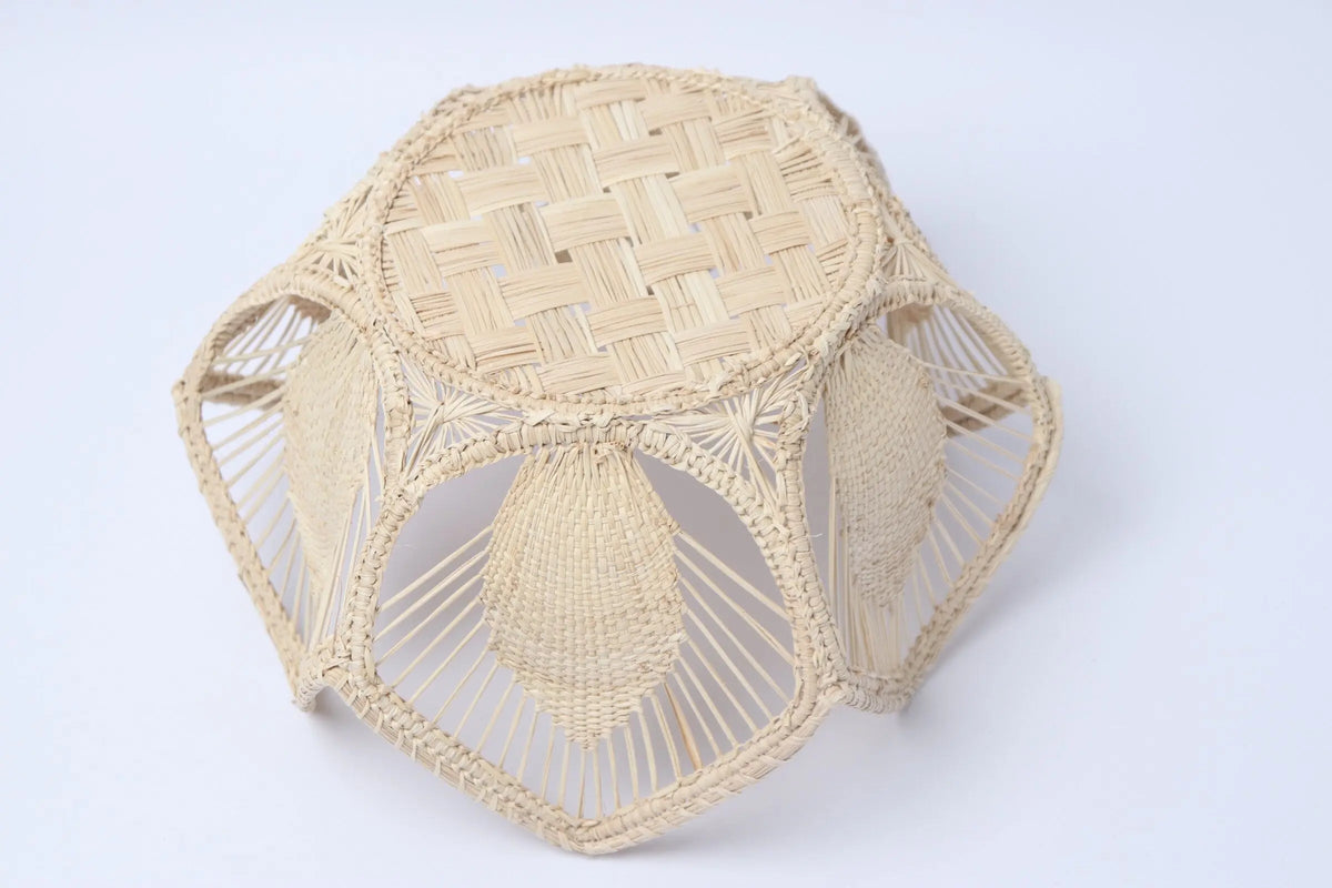 Floral Iraca/Straw Basket - Hand woven - Best of Colombia