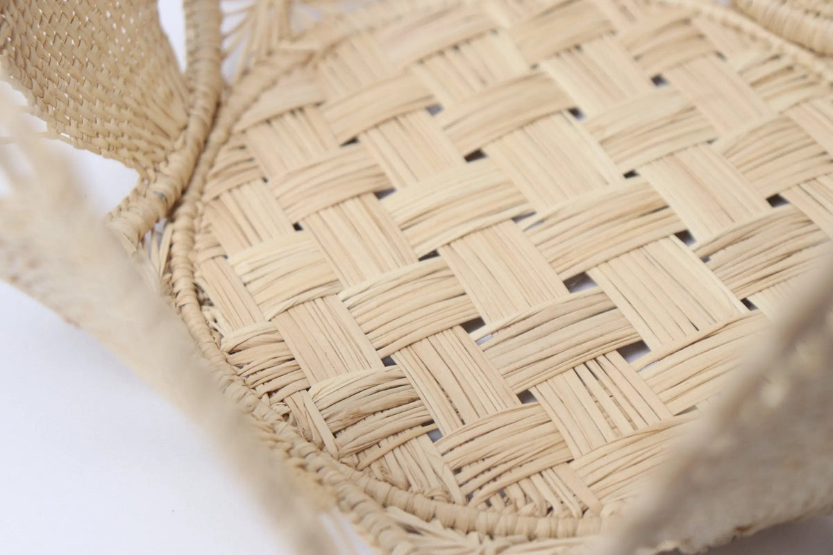 Floral Iraca/Straw Basket - Hand woven - Best of Colombia