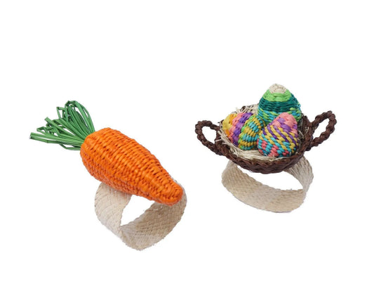 Easters Straw Napkin Rings - [Egg Basket & Carrot] limited edition - Best of Colombia