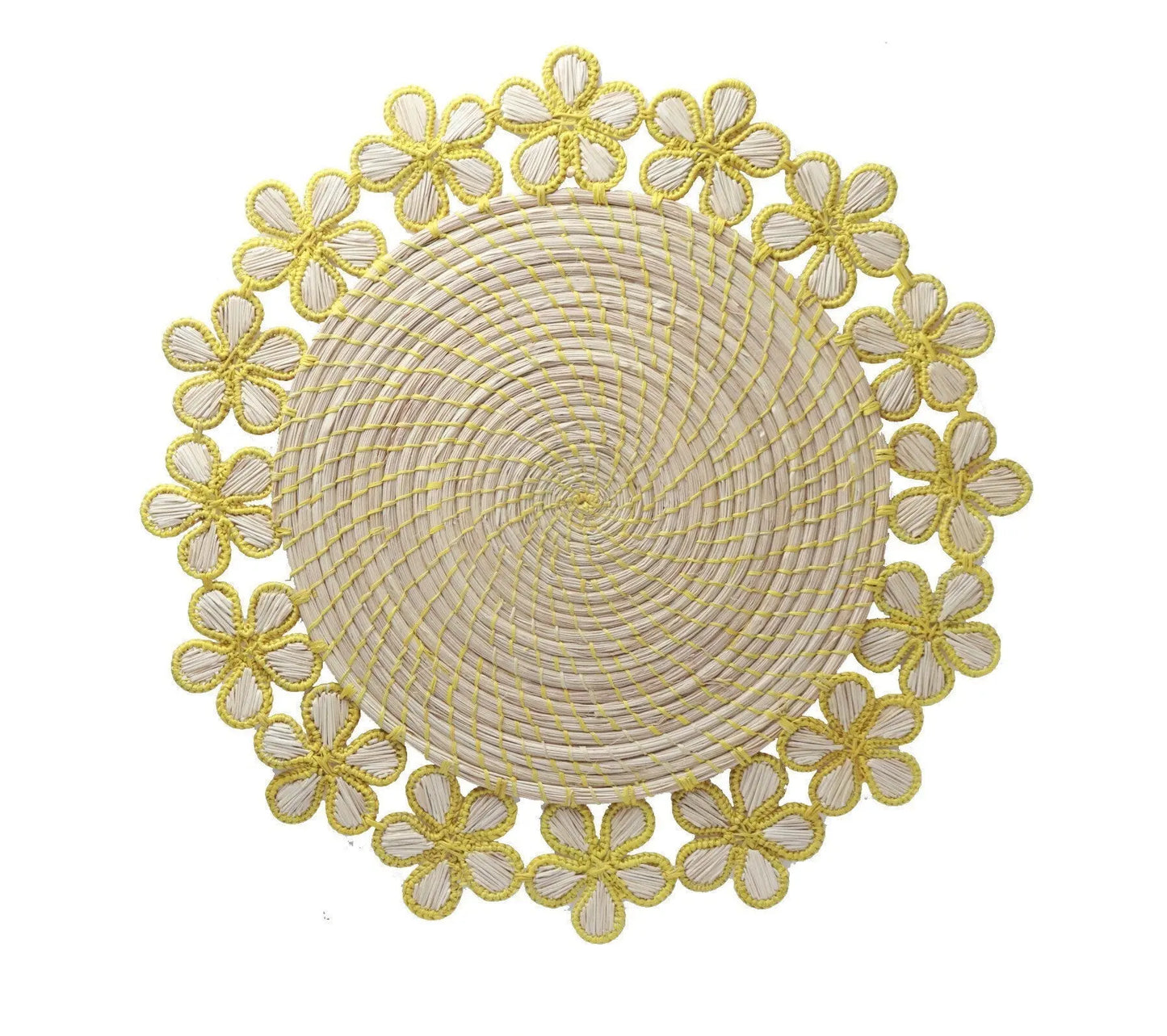 Yellow Floral Iraca Placemat - 16 in - Best of Colombia