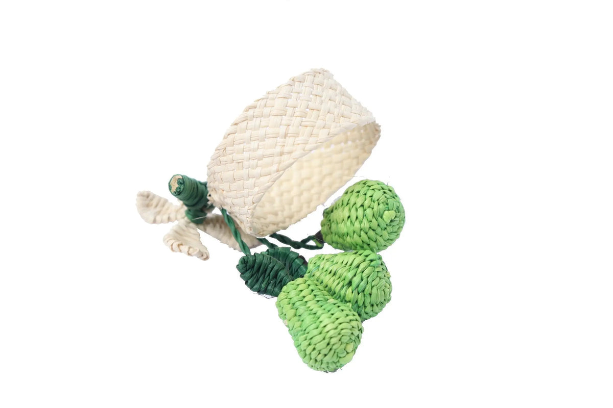 Fruit Triplets Straw Napkin Rings - 3 Berries , 3 Pears, 3 lemons - Best of Colombia