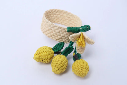 Fruit Triplets Straw Napkin Rings - 3 Berries , 3 Pears, 3 lemons - Best of Colombia