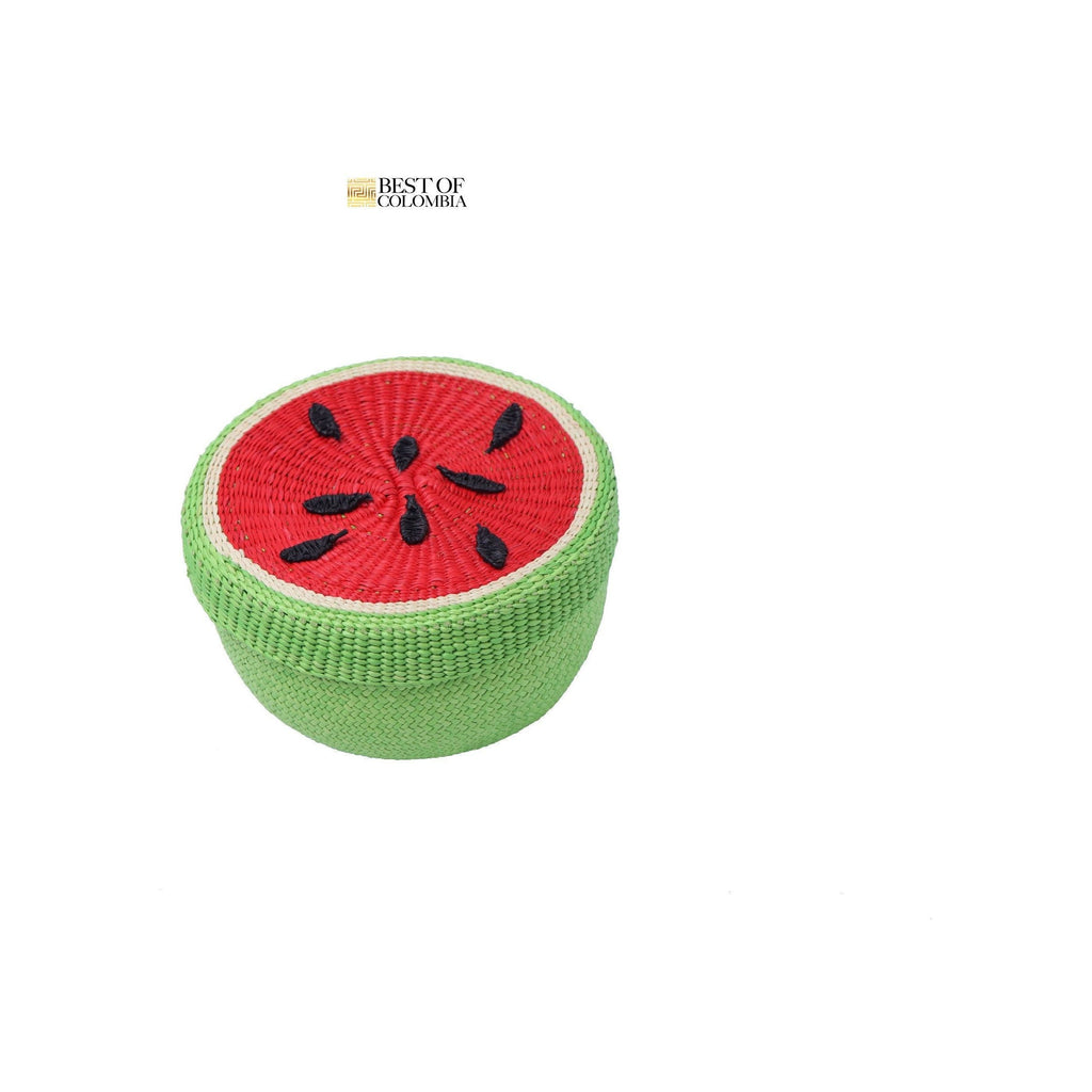Straw fruit Basket with Lid -Handwoven - Best of Colombia