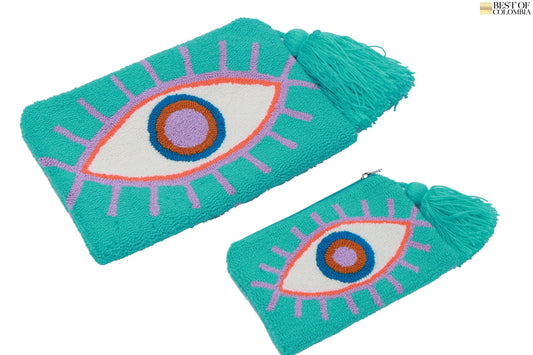 Mint Evil Eye Clutch - Best of Colombia