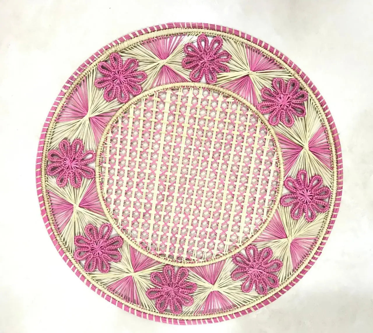 Flowers Iraca/Raffia Placemat - 6+ Colors 36cm - Best of Colombia