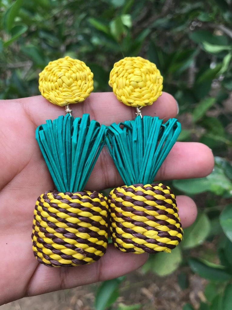 Pineapple iraca Earrings - Best of Colombia