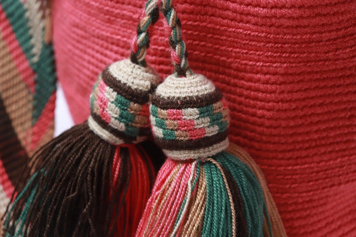 Guayaba Wayuu Mochila Bag with Special Tassels - Large - Best of Colombia