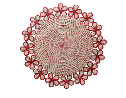 Red Floral Iraca Placemat - Best of Colombia