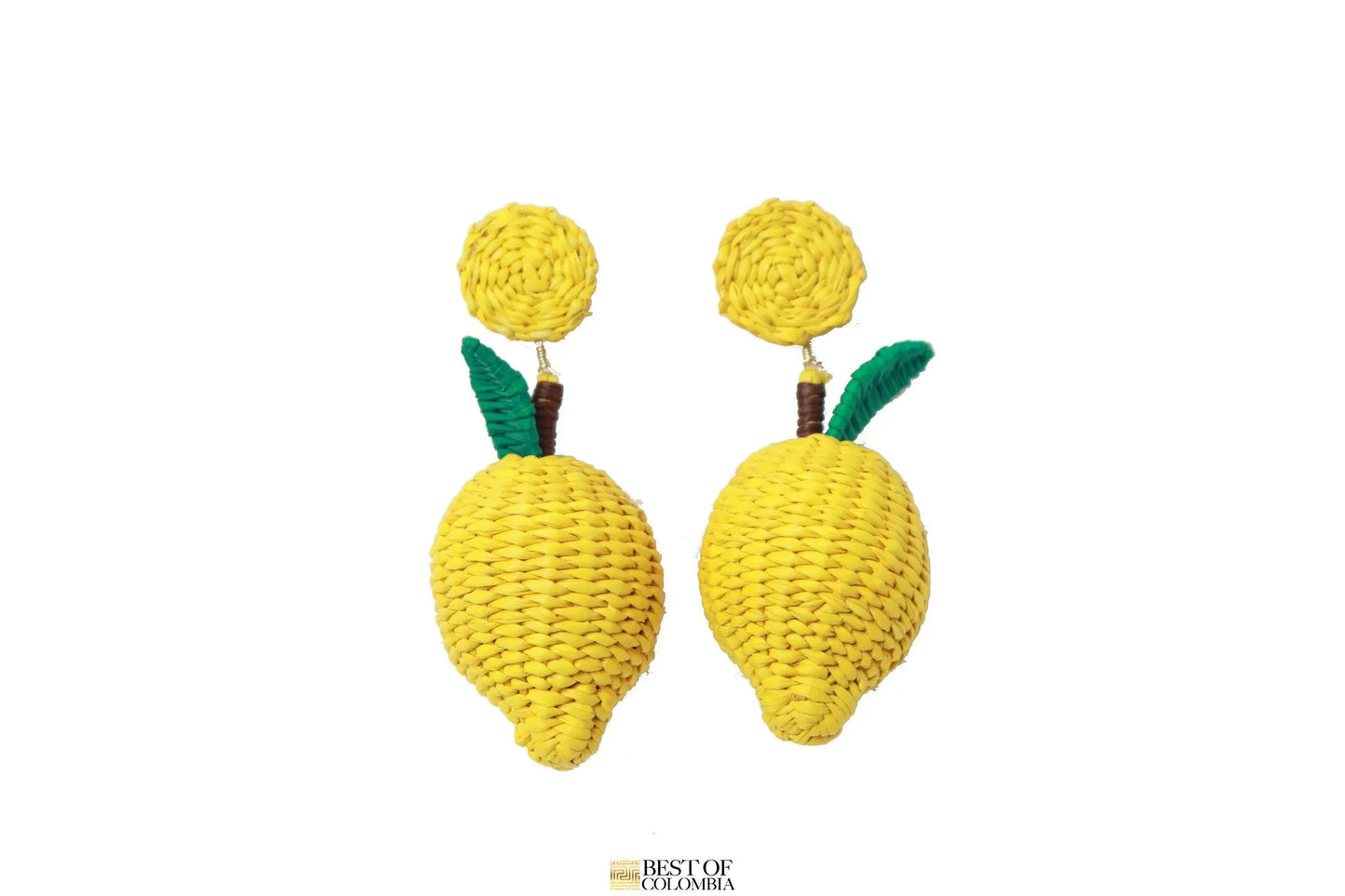 Lemon iraca Earrings - Best of Colombia