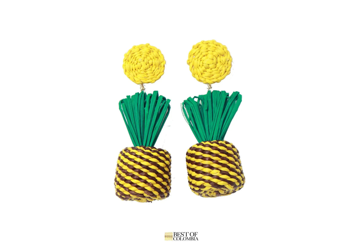 Pineapple iraca Earrings - Best of Colombia