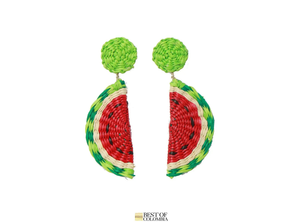 Watermelon Iraca Earrings - Best of Colombia