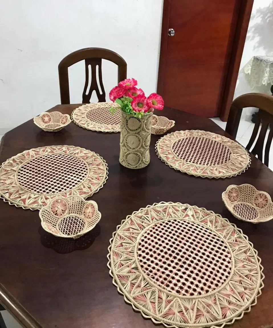 Iraca palm Placemats 2Colors - Pyramid Style - Best of Colombia
