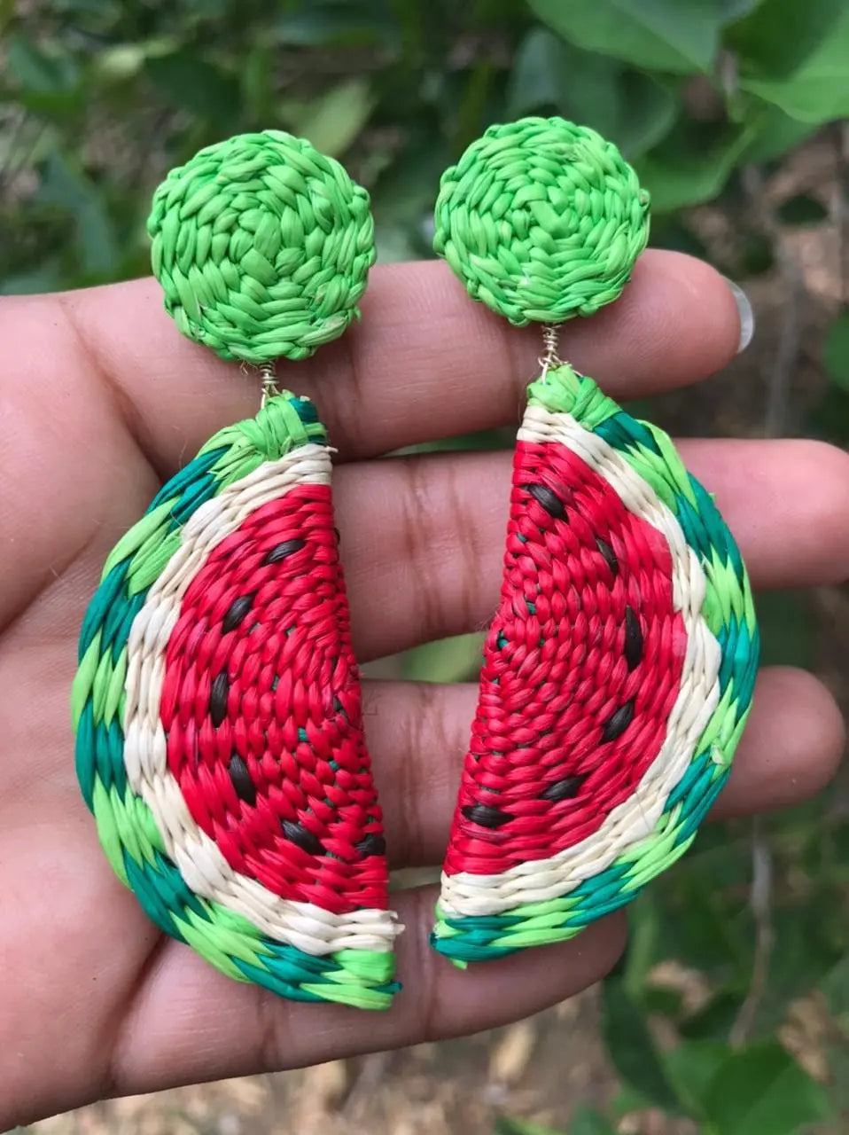 Watermelon Iraca Earrings - Best of Colombia