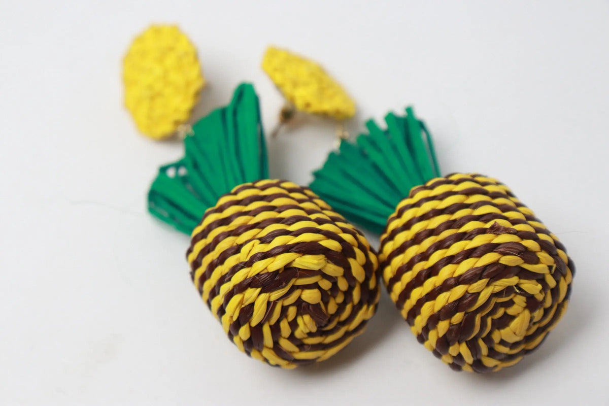 Pineapple iraca Earrings - Best of Colombia