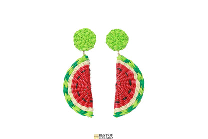 Watermelon Iraca Earrings - Best of Colombia