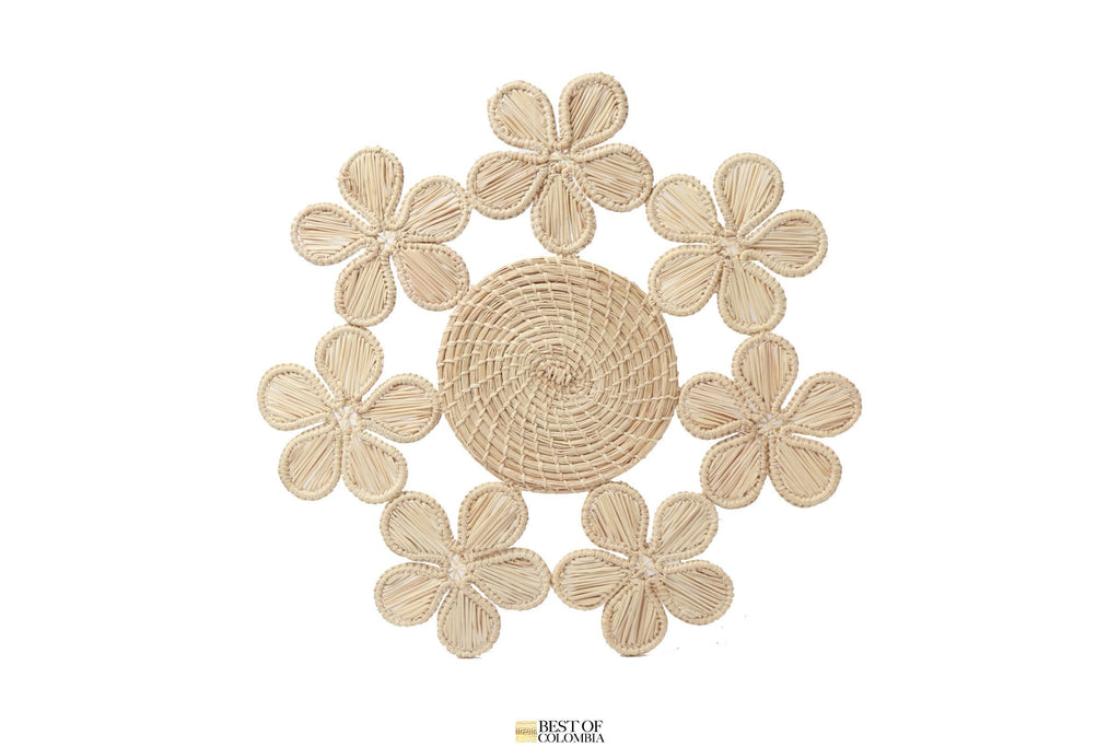Floral Iraca Trivets - Small Placemat - Best of Colombia
