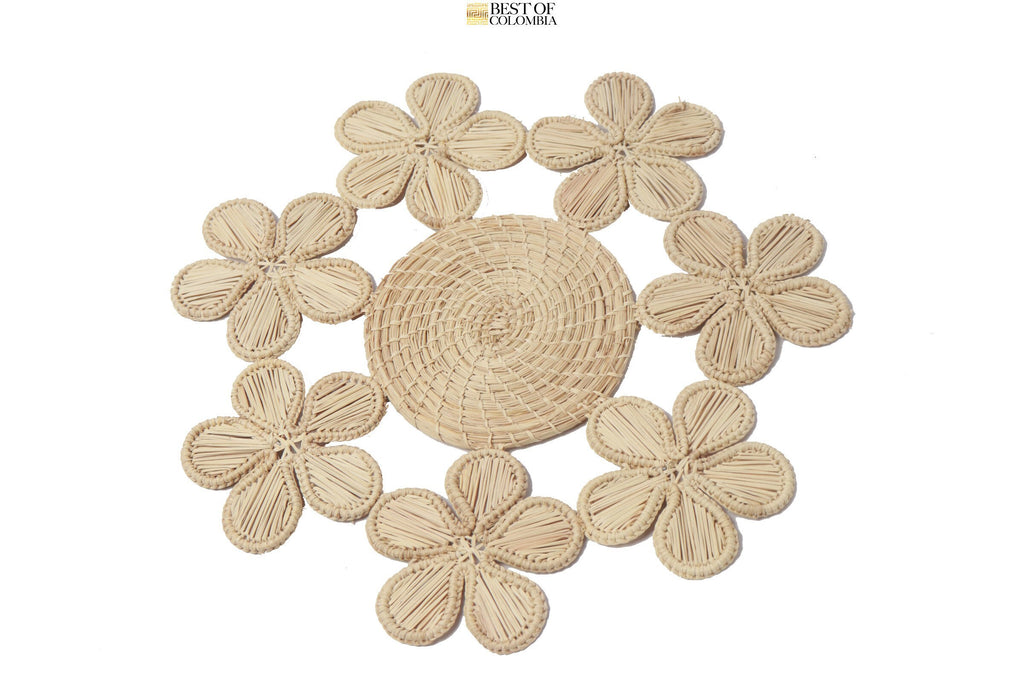Floral Iraca Trivets - Small Placemat - Best of Colombia