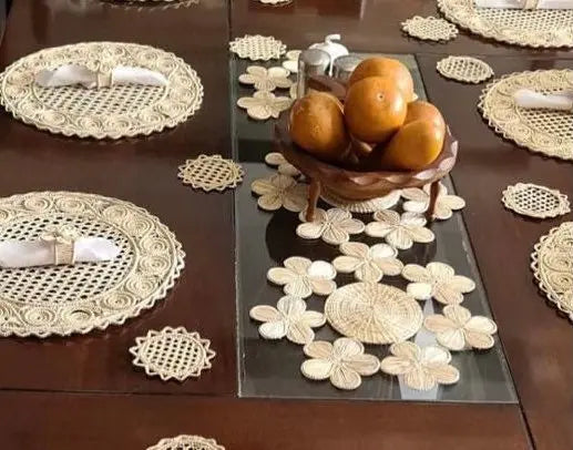 Floral Iraca Trivets - Small Placemat - Best of Colombia