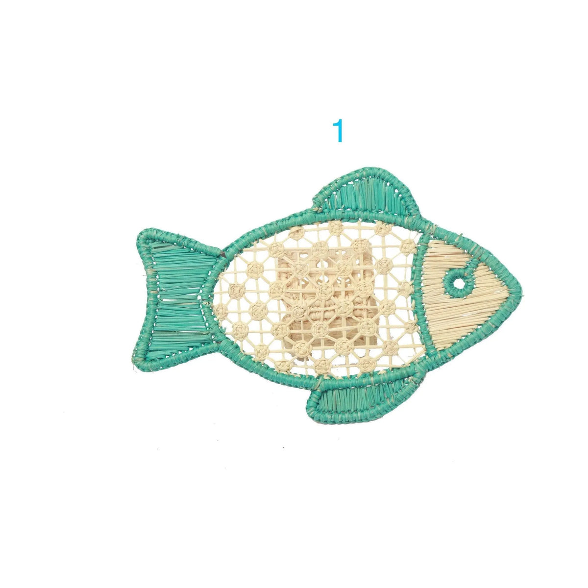 Big Fish Straw Napkin ring - Marina blue - Best of Colombia