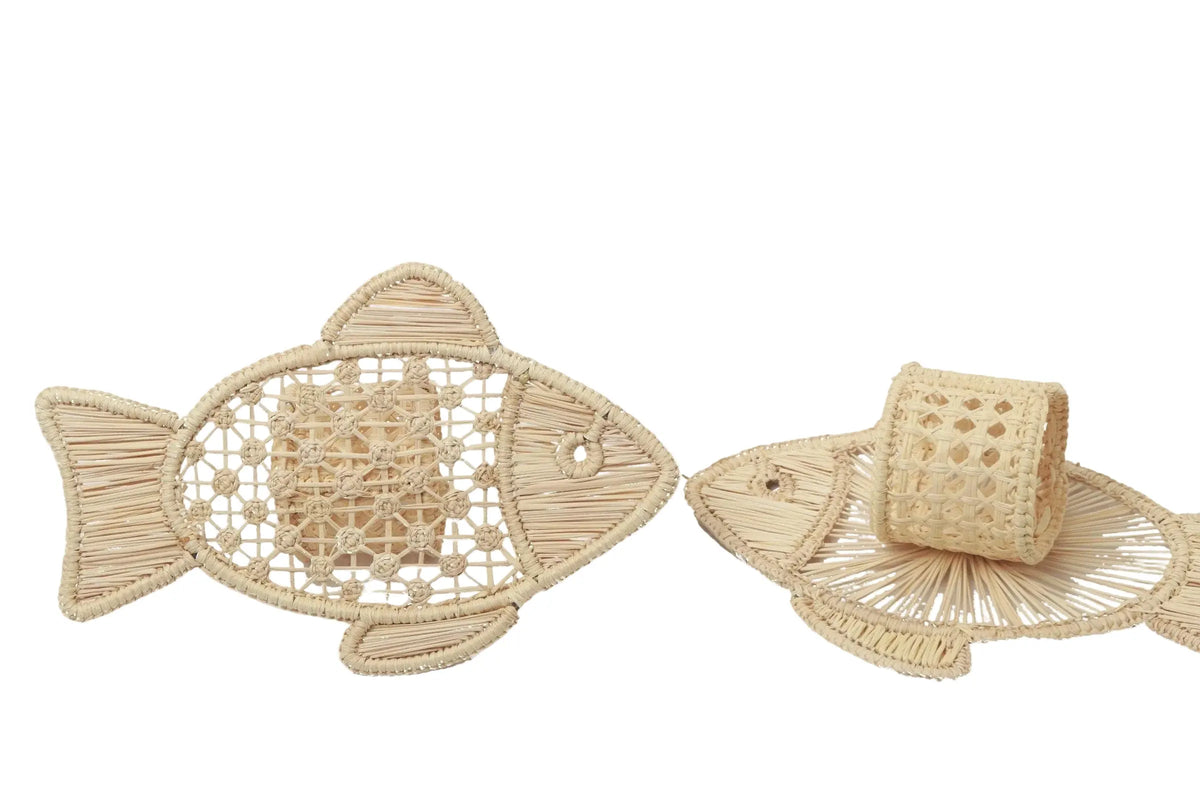 Big Fish Straw Napkin ring - natural - Best of Colombia
